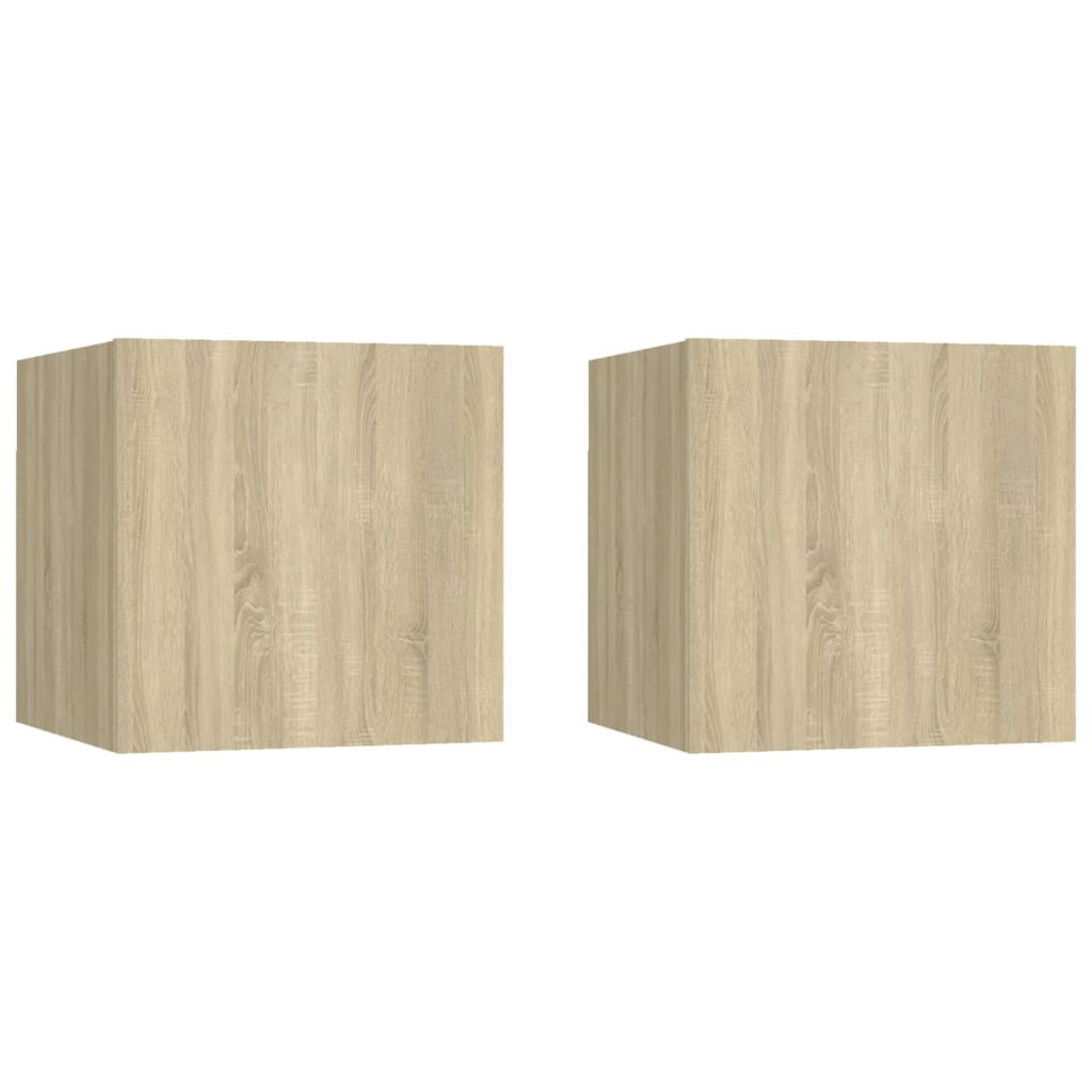 2x Szafka Nocna Stolik Komoda Brązowa z Drzwiami Do Sypialni 30,5x30x30 cm