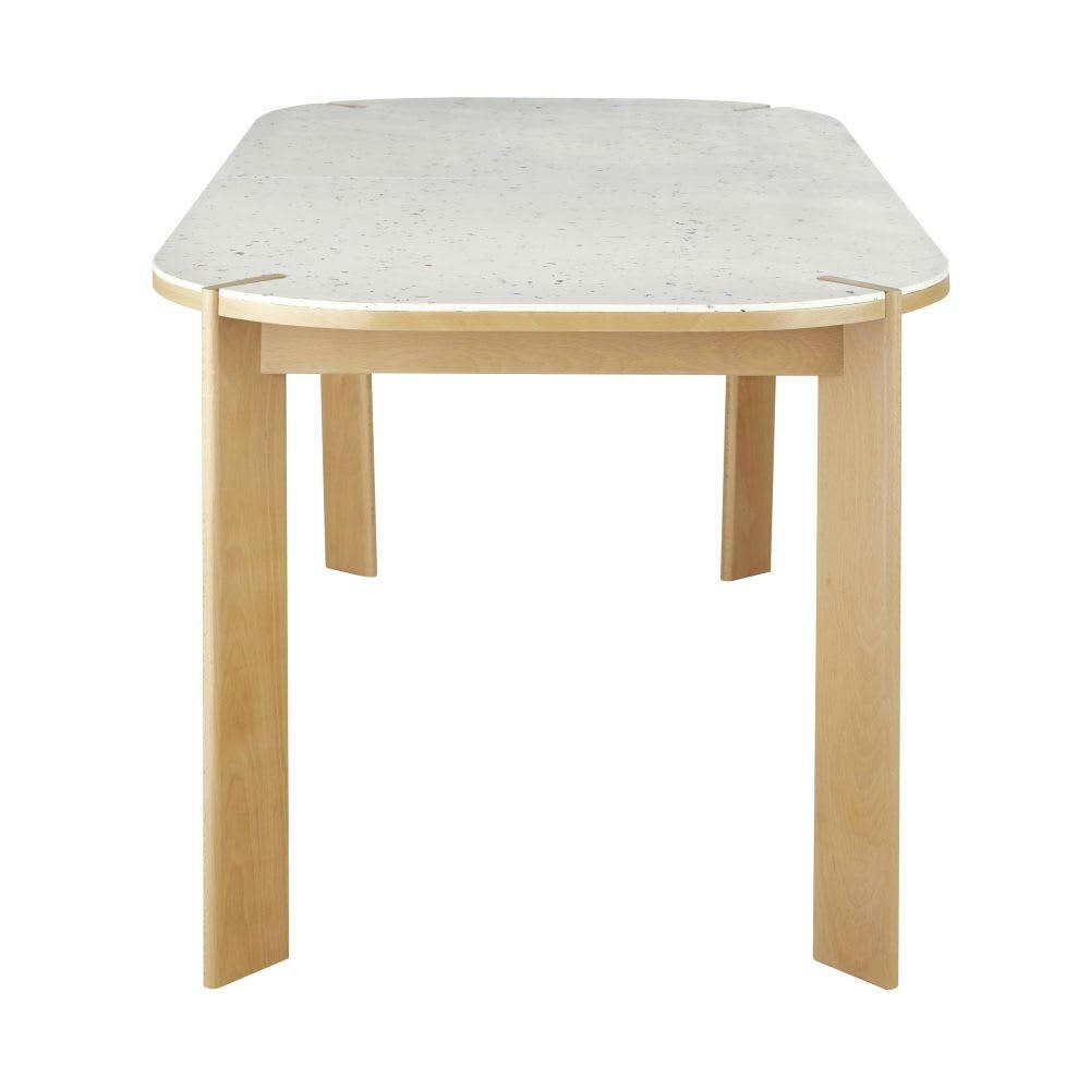 Callais Business - Table à manger professionnelle en plastique recyclé Le Pavé® effet terrazzo 6/8 personnes L180