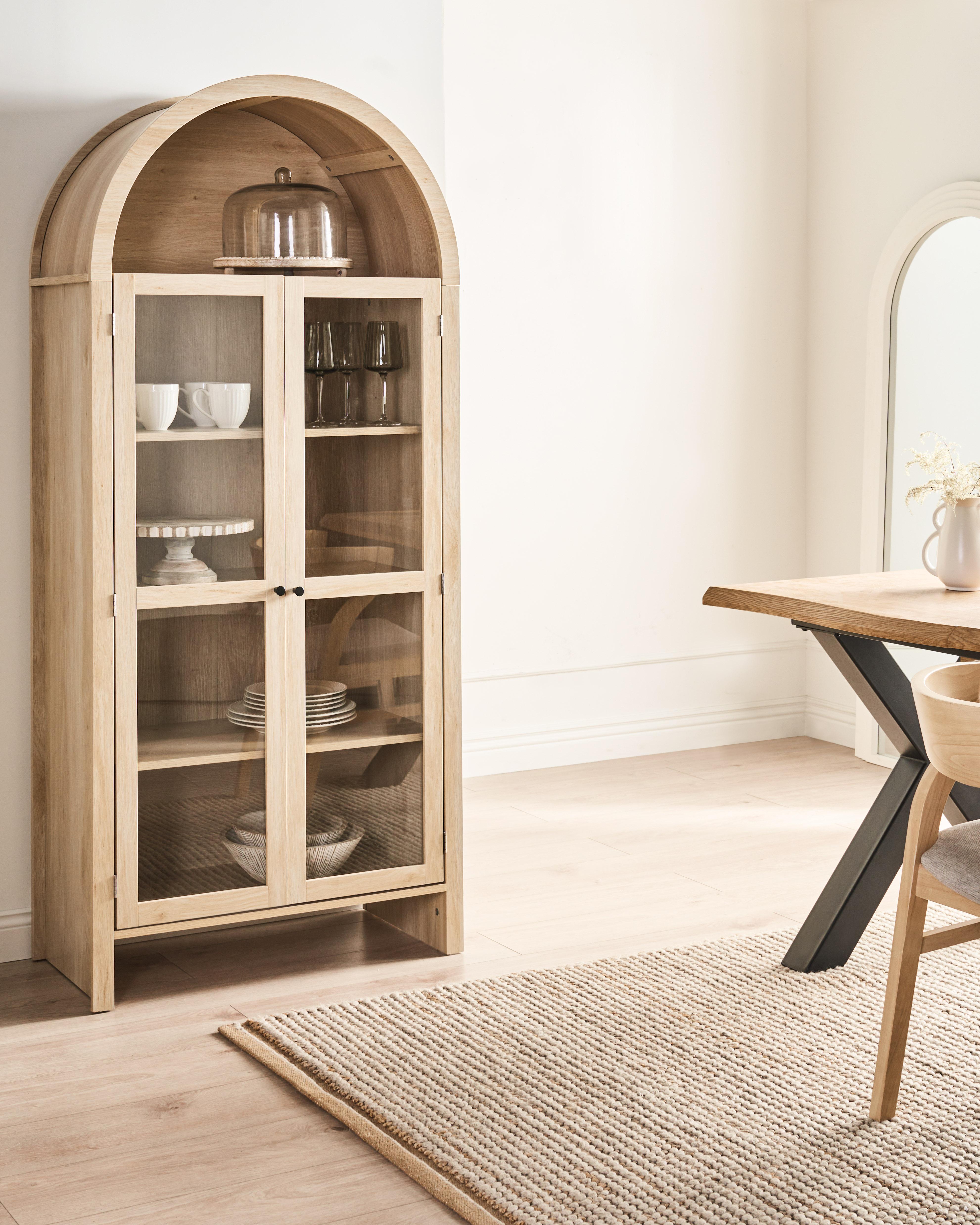 Glass Display Cabinet GLENWOOD 79 cm Light Brown