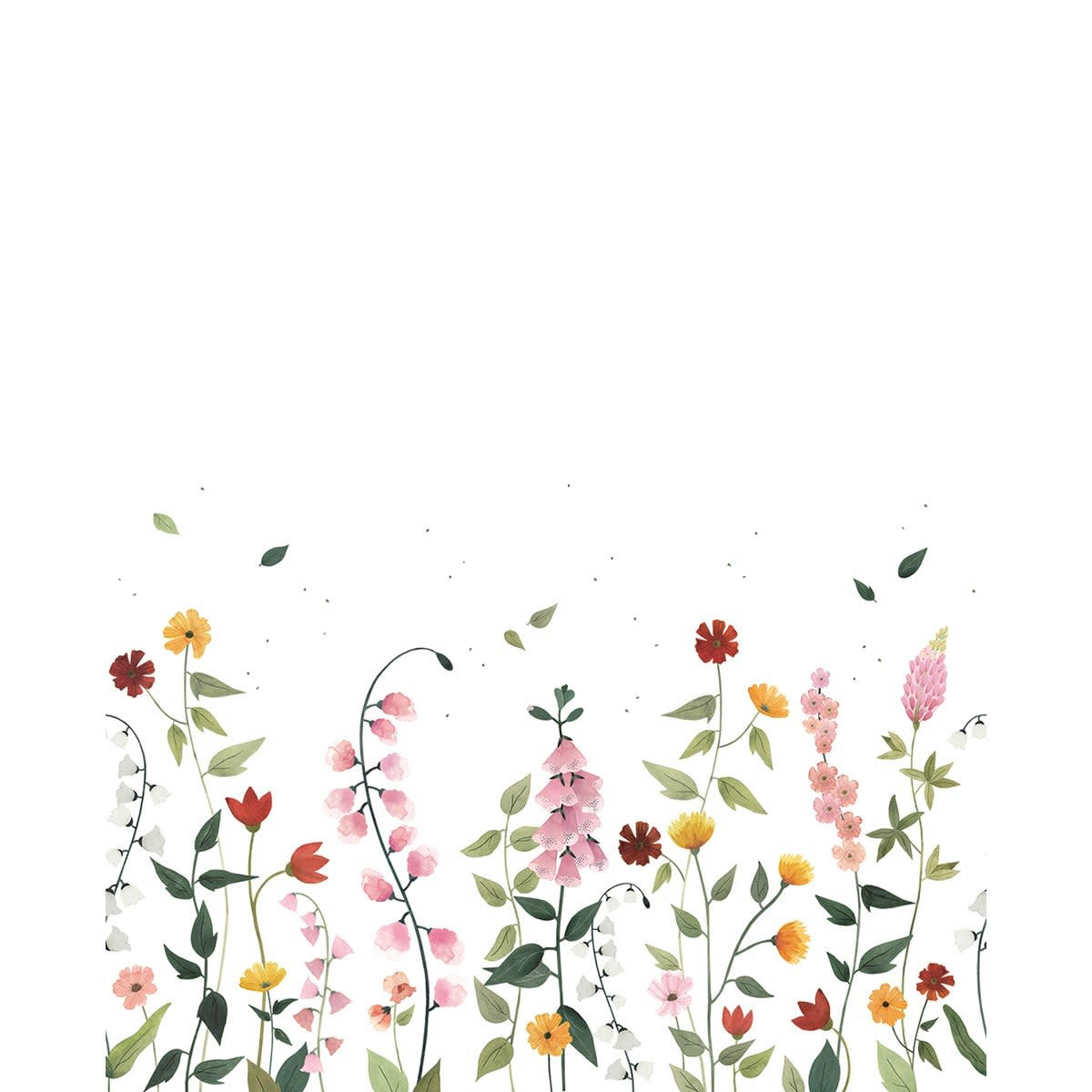 QUEYRAN - Papier peint panoramique fleurs en Papier Multicolore 2m x 2,48m