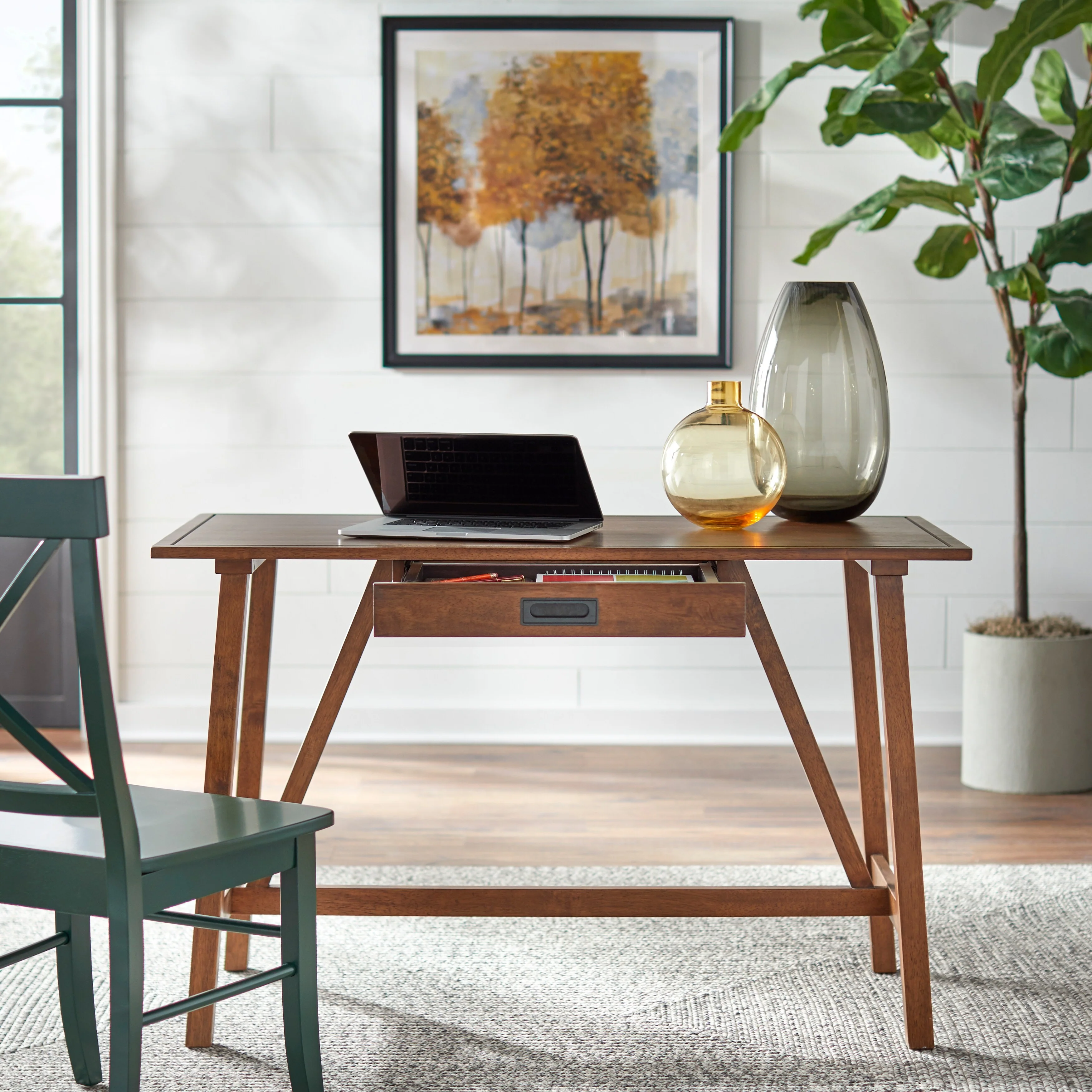 Simple Living Boulder Solid Wood Trestle Desk