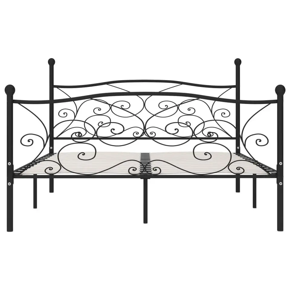 vidaXL - Bed frame met lattenbodem - Zwart - Metaal - 180x200 cm