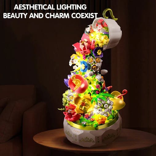 NNEOBA Teacup Flower Lighting Music Box
