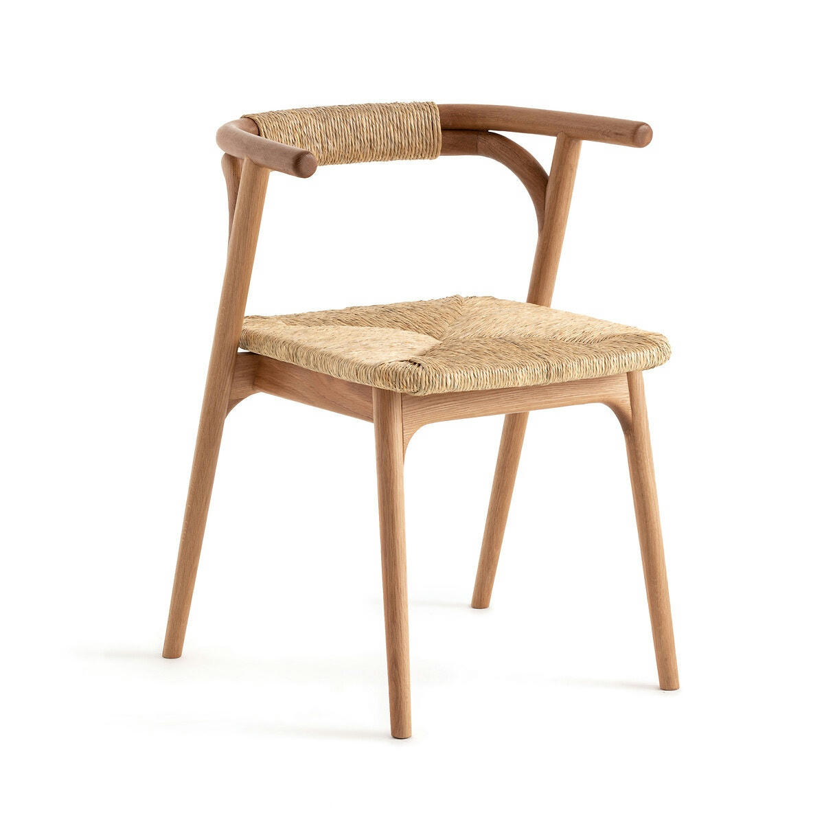 Fauteuil de table chêne/paille, Fermyo