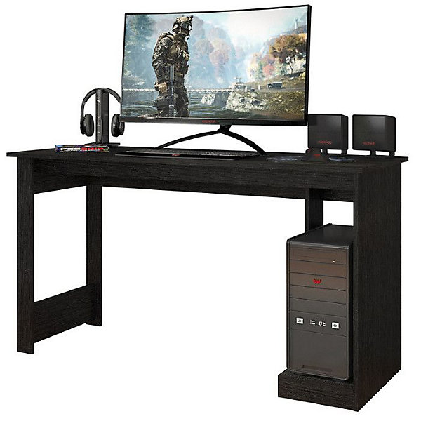 Bureau Gamer Noir Support UC L 136 H 75 P 54 cm - L 136 x l 54 x H 75 cm