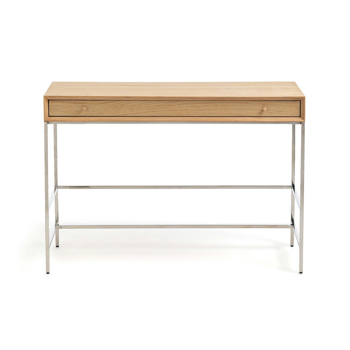 Bureau plaqué chêne et chrome, Zaim