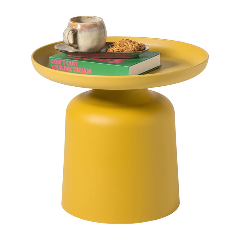 Bijzettafel Firenze hoog - geel - &Oslash;48x44 cm