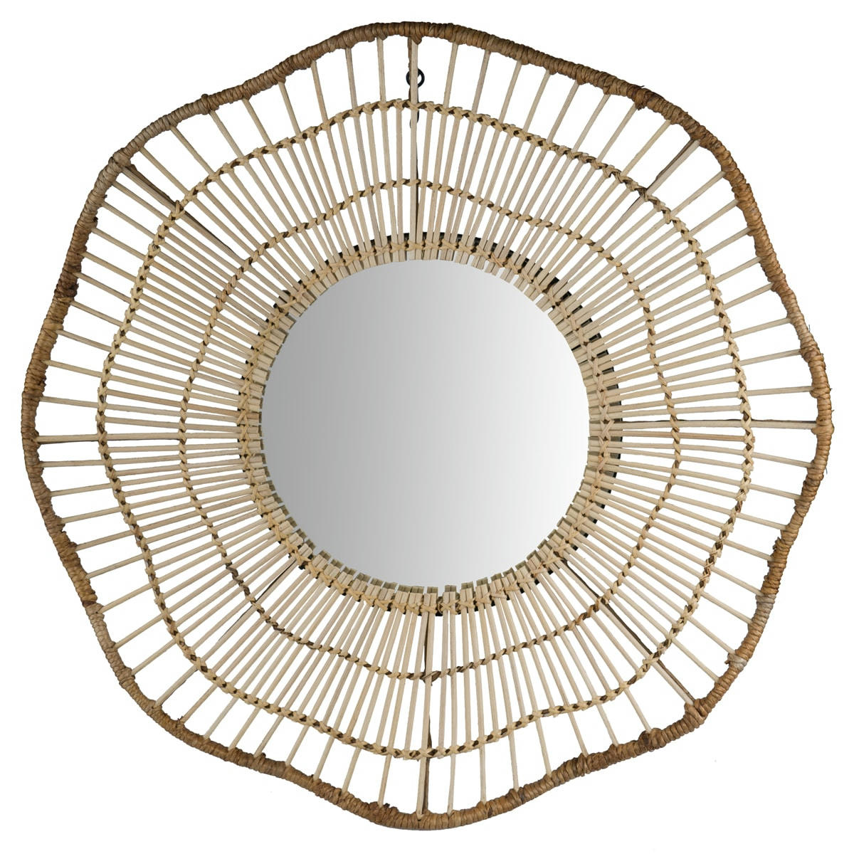 OLIVA - Miroir en rotin D67 cm