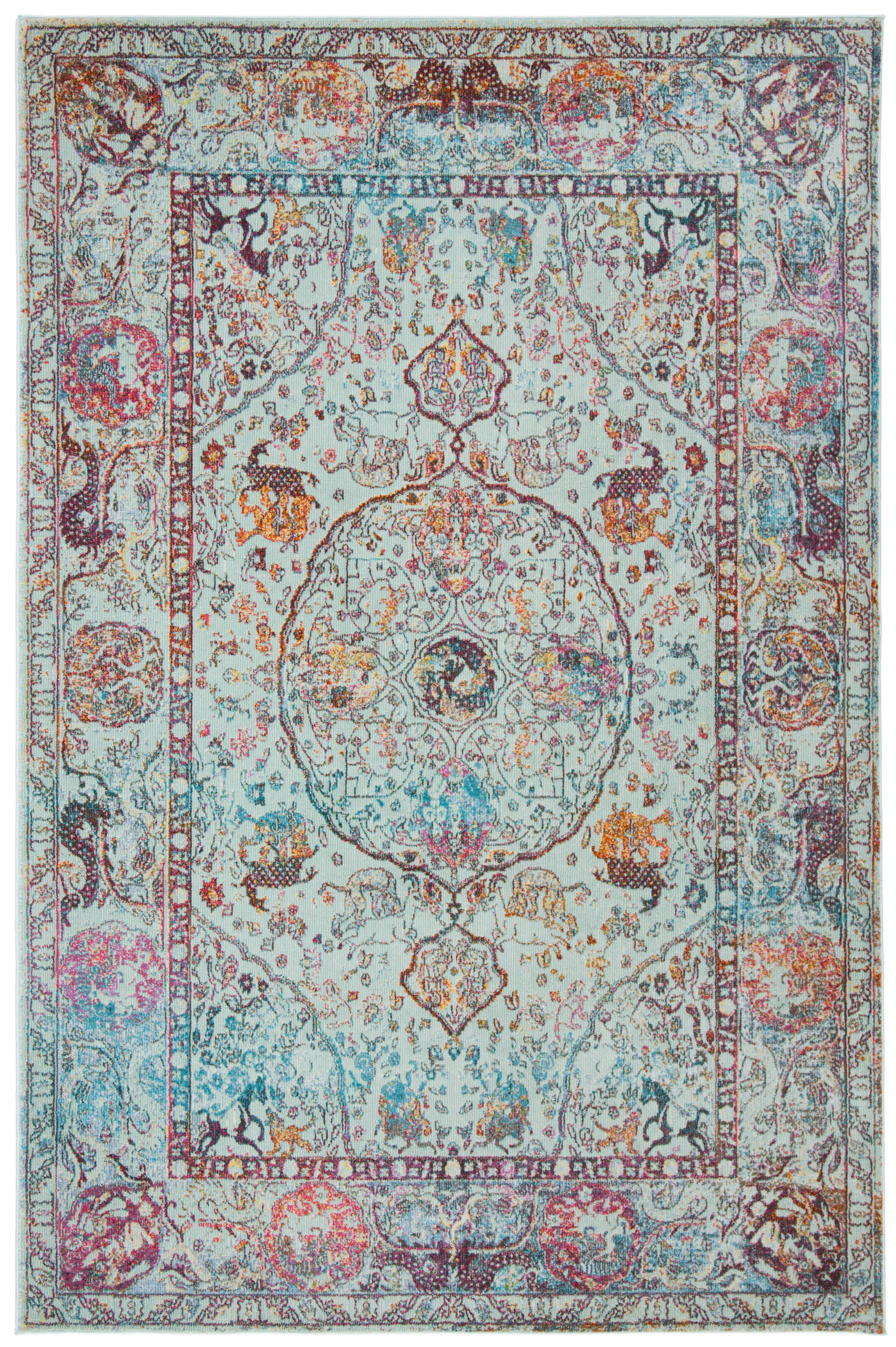 LUXOR - Tapis de salon interieur en turquoise & aqua, 160 x 231 cm