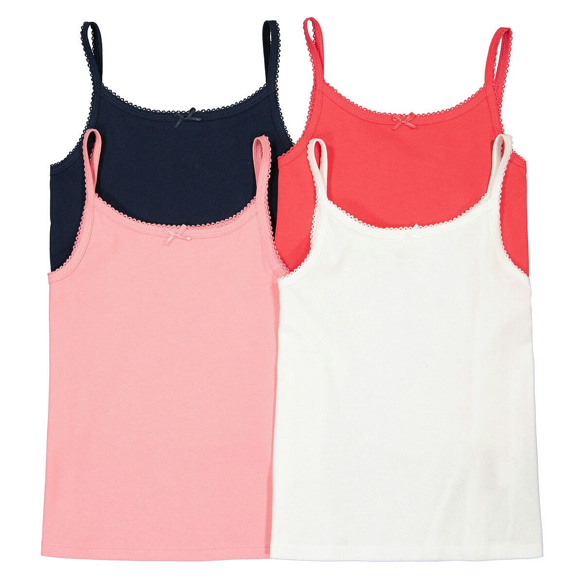 Lot de 4 maillots de corps unis en coton