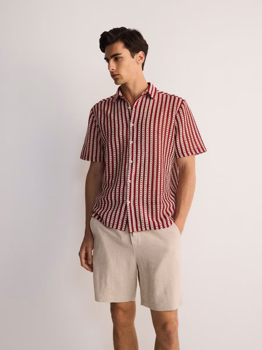 Regular Linen Blend Shorts