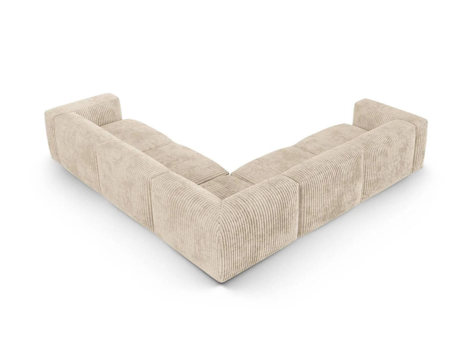 Modulaire hoekbank Martina ribstof