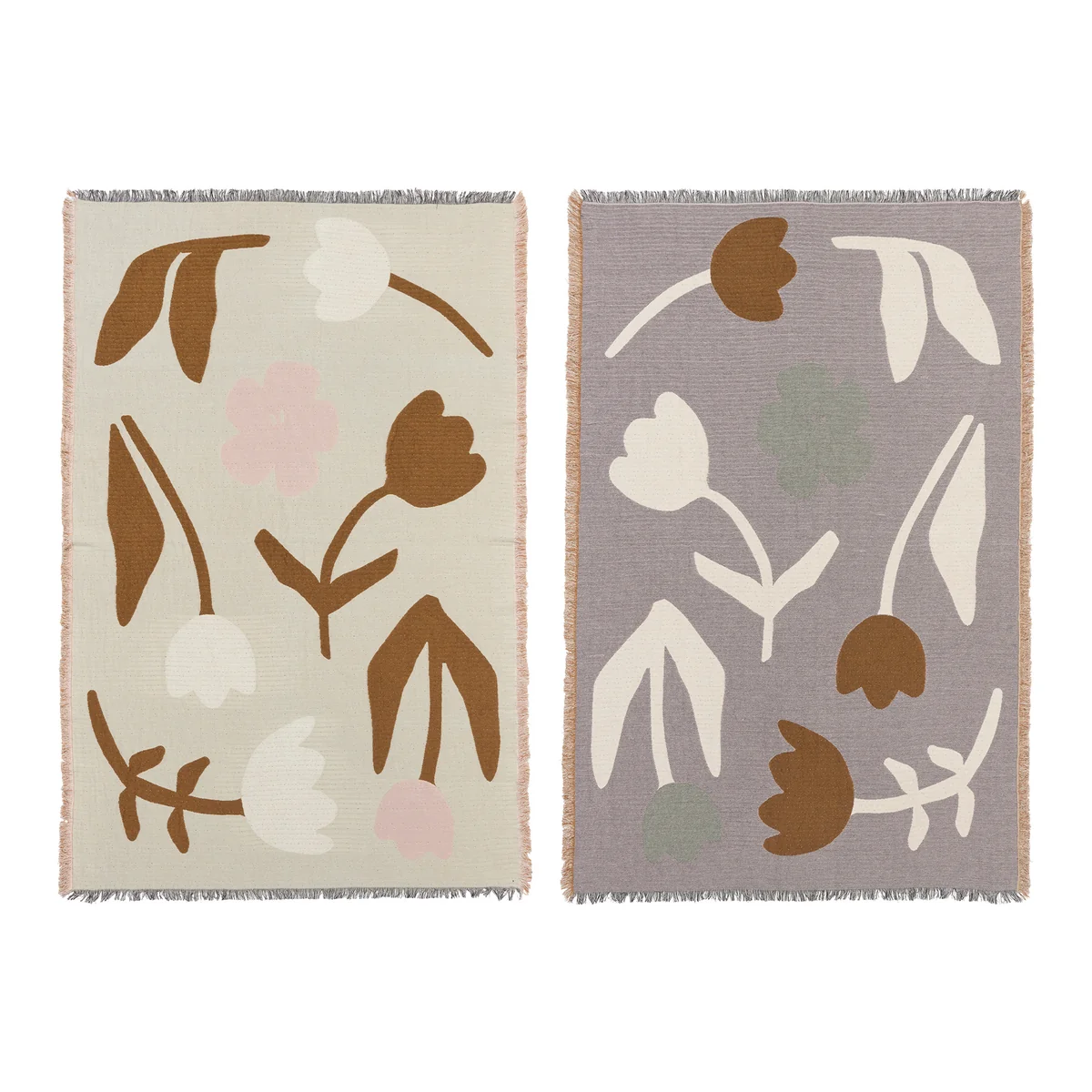Broste Copenhagen - Rosita Decke, 130 x 180 cm, schwarz / off-white