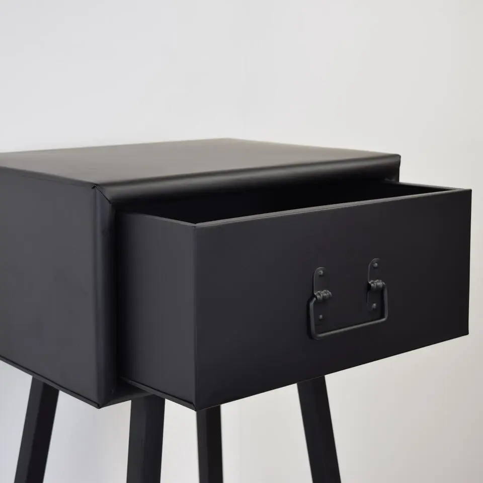 LOFT42 Denver Nachtkastje - Zwart metaal - 1 lade - 30x40x71