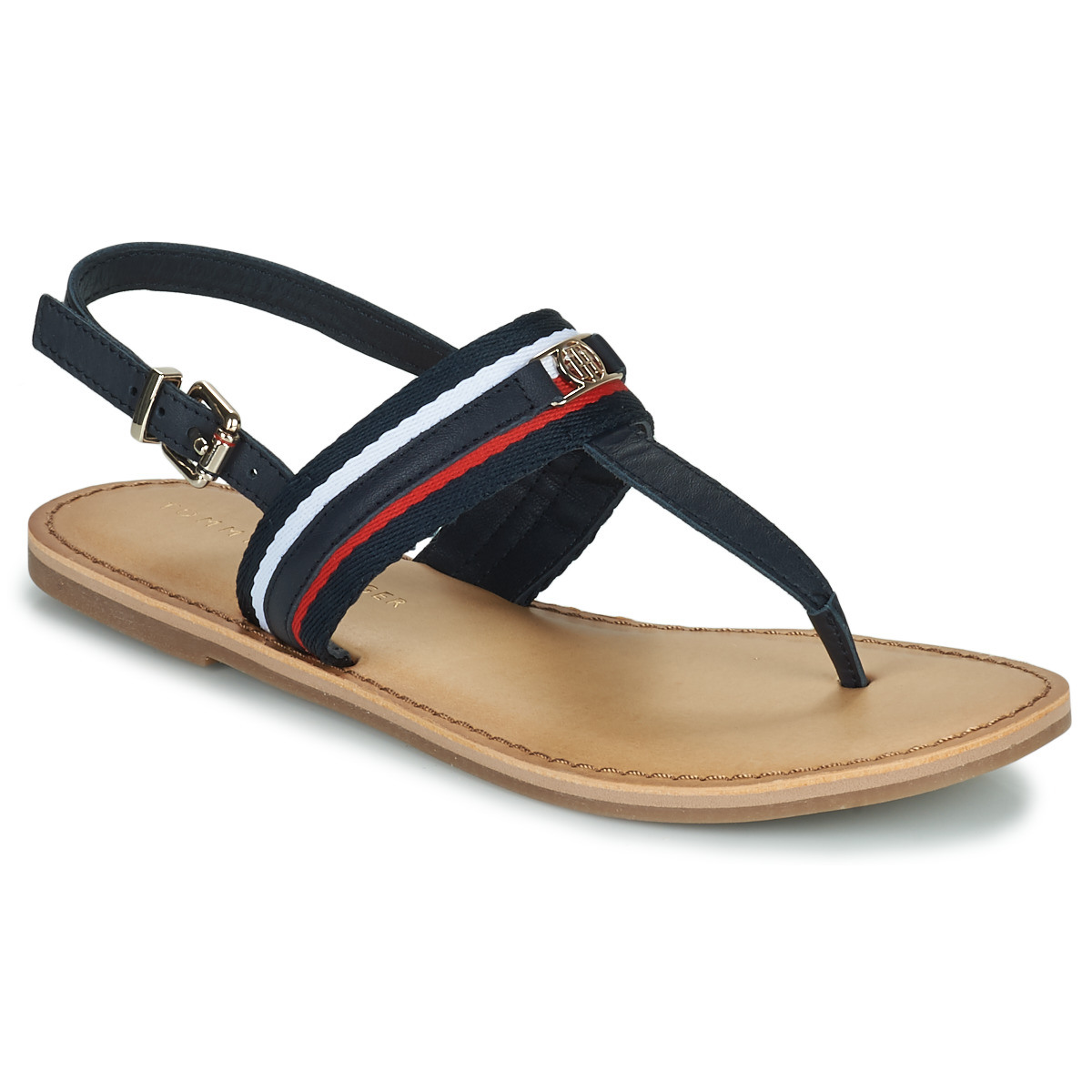Tommy Hilfiger - CORPORATE WEBBING FLAT SANDAL - Navy / Red / White