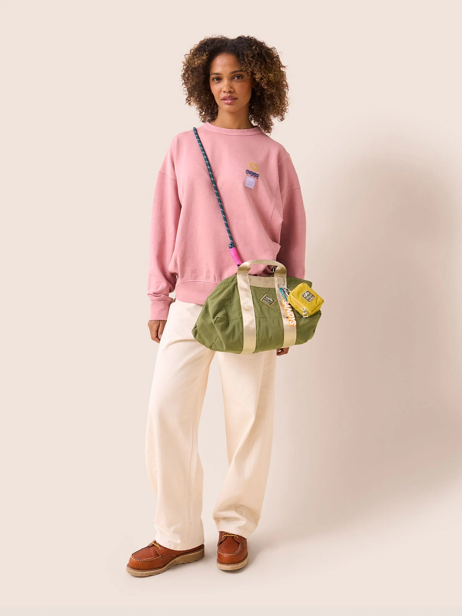 Carabiner Club Recycled Small Cube Crossbody in Khaki
