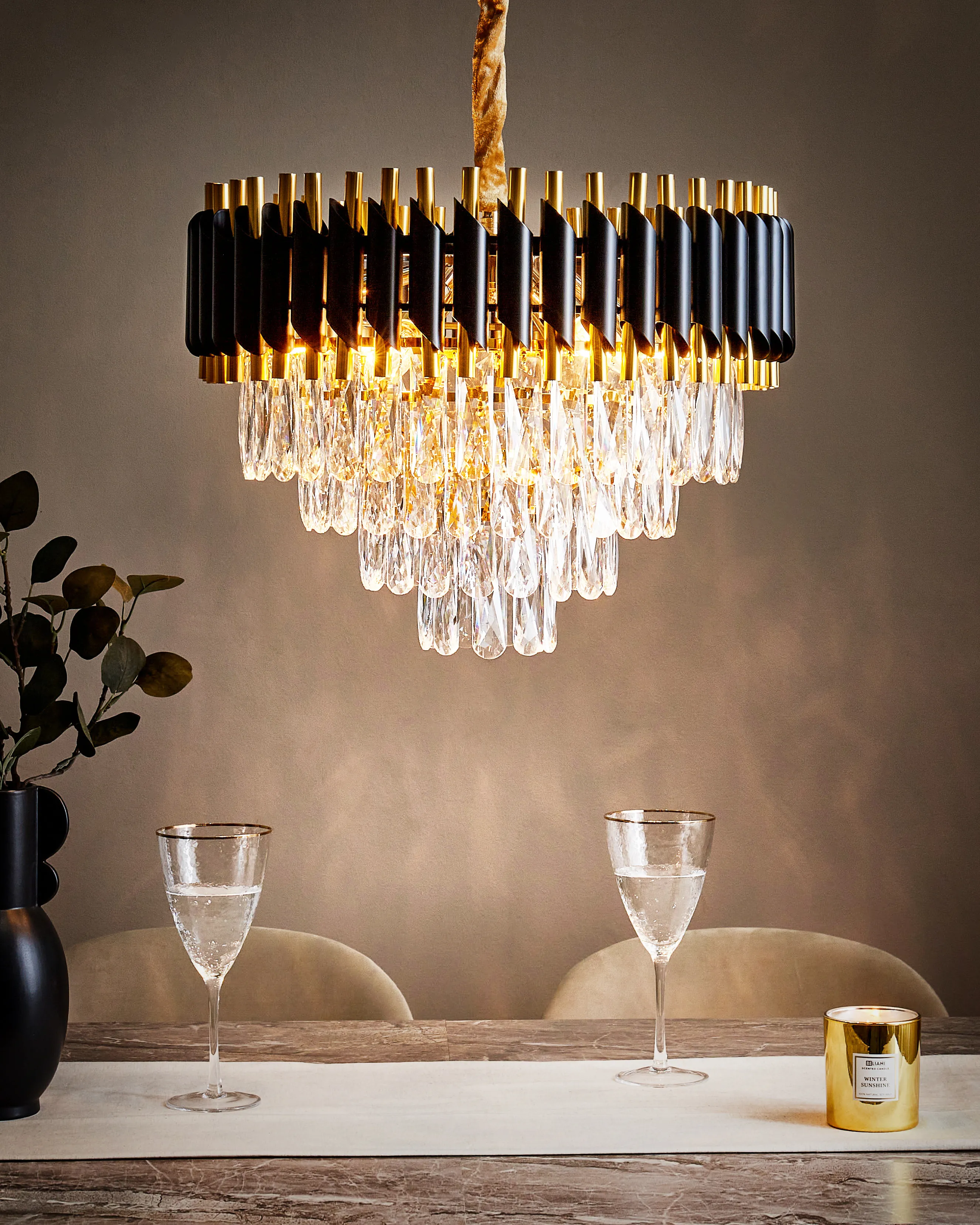 Chandelier ABELLAS Metal Gold