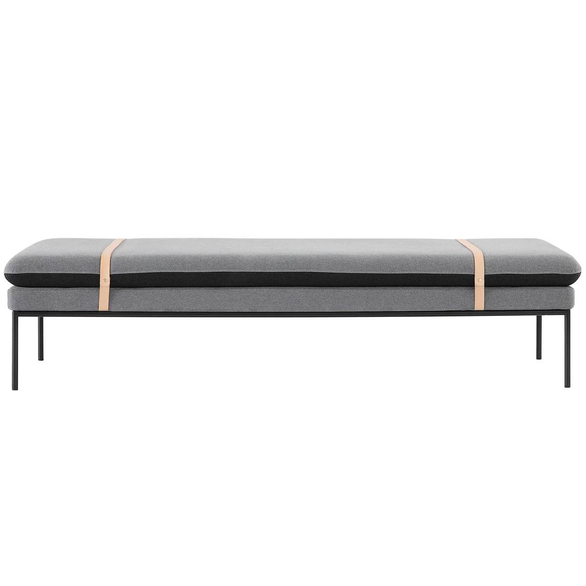 Ferm Living - Turn Daybed cotton linen, schwarz / natur