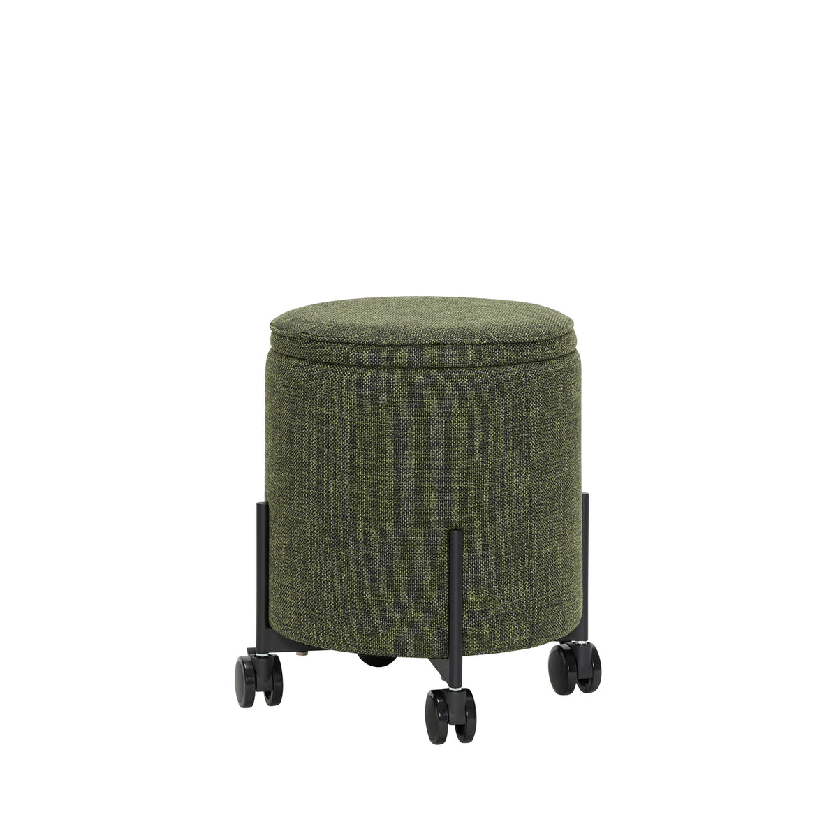 Hübsch poef Contain - acryl/polyester/staal - ø42xh46cm