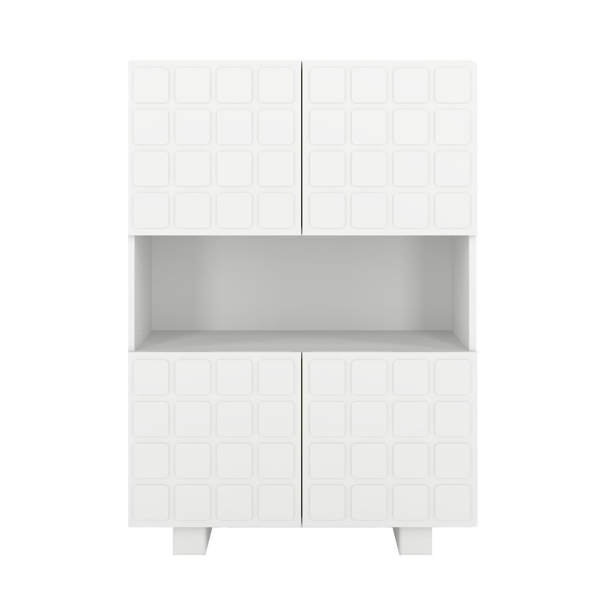 Komoda z frontami 3D Skandica CUBO HIGH / biały / 85cm