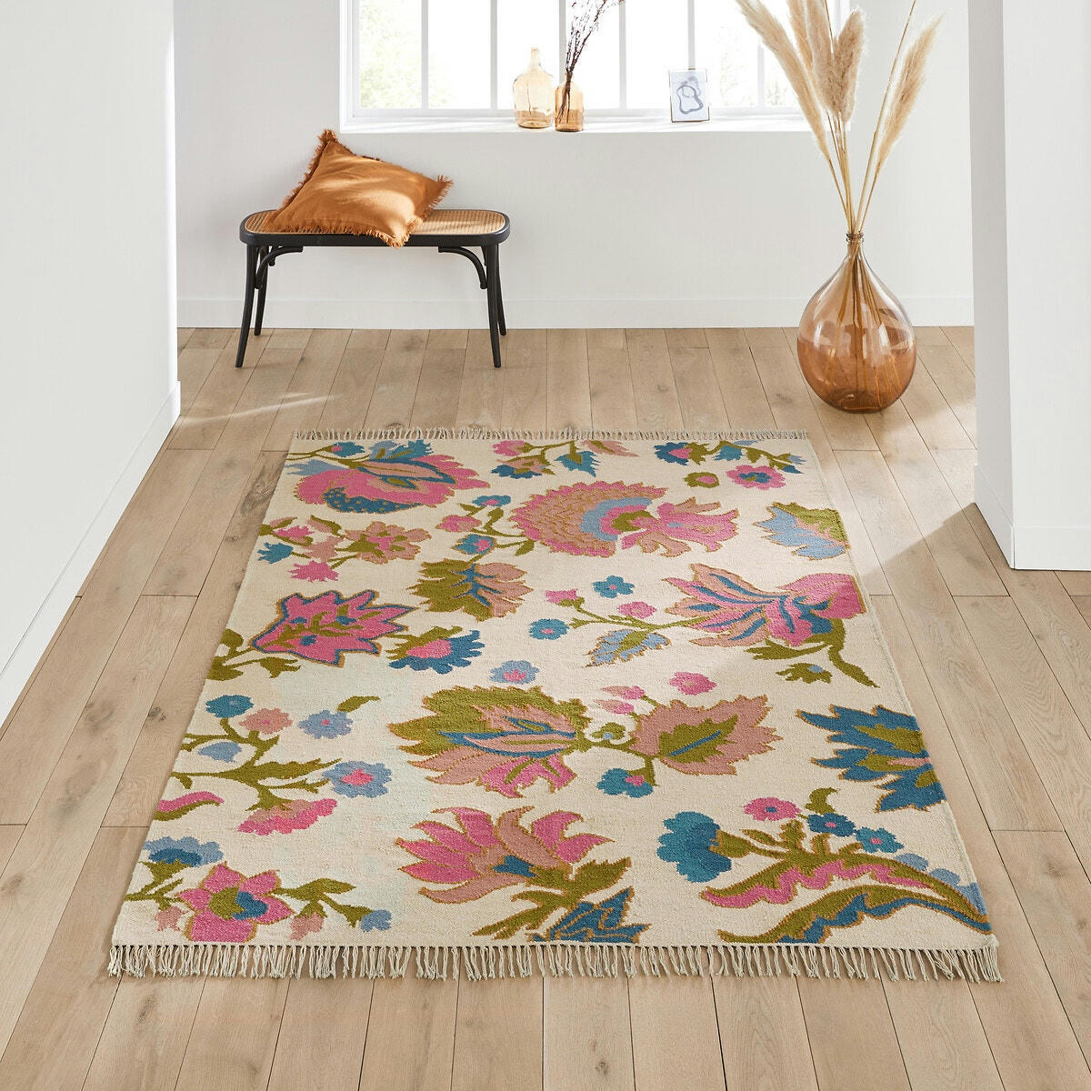 Tapis tissé plat laine et coton, Irène