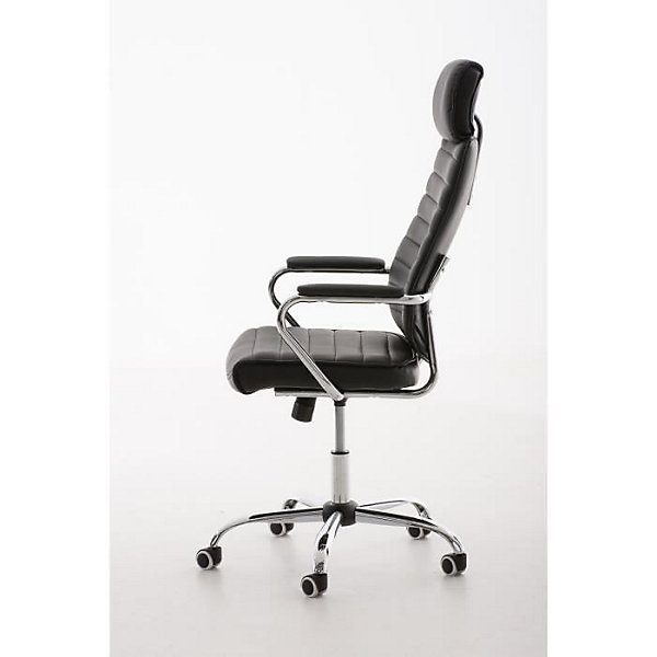 Fauteuil de bureau CLP Rako Similicuir noir métal chromé 120kg