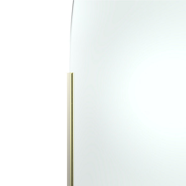 Paroi de douche à l'italienne arrondie l.120 x 198 cm, profilés alu finition doré brossé, GoodHome Ledava