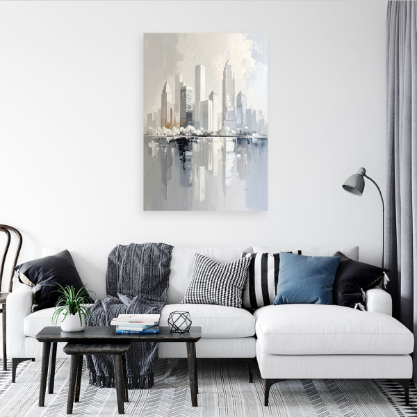 Obraz do salonu jadalni, Abstrakcyjna panorama miasta nowoczesna 20x30