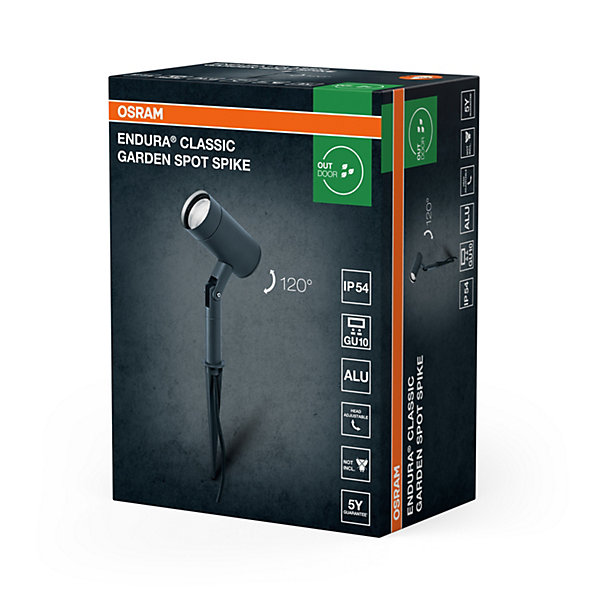 OSRAM ENDURA Garden piquet extérieur, noir, GU10