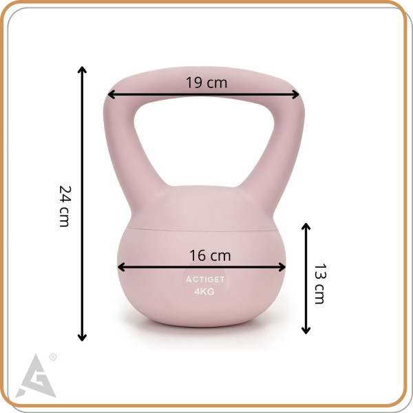 Kettlebell miękki 2kg ciężar do ćwiczeń ACTIGET kula treningowa, fitness