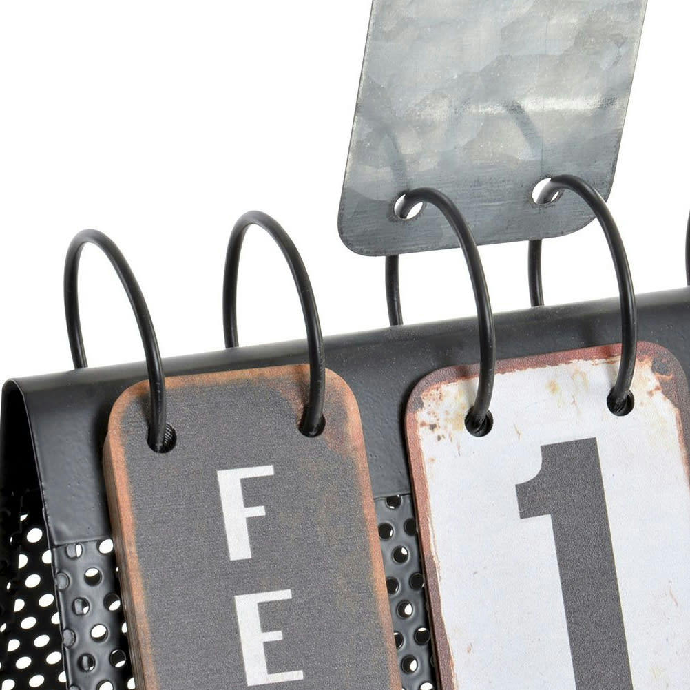 - Calendrier noir en métal