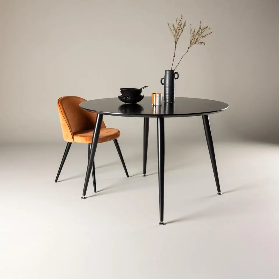 Eettafel Zwart Hout - 115x115x75cm - Dipp