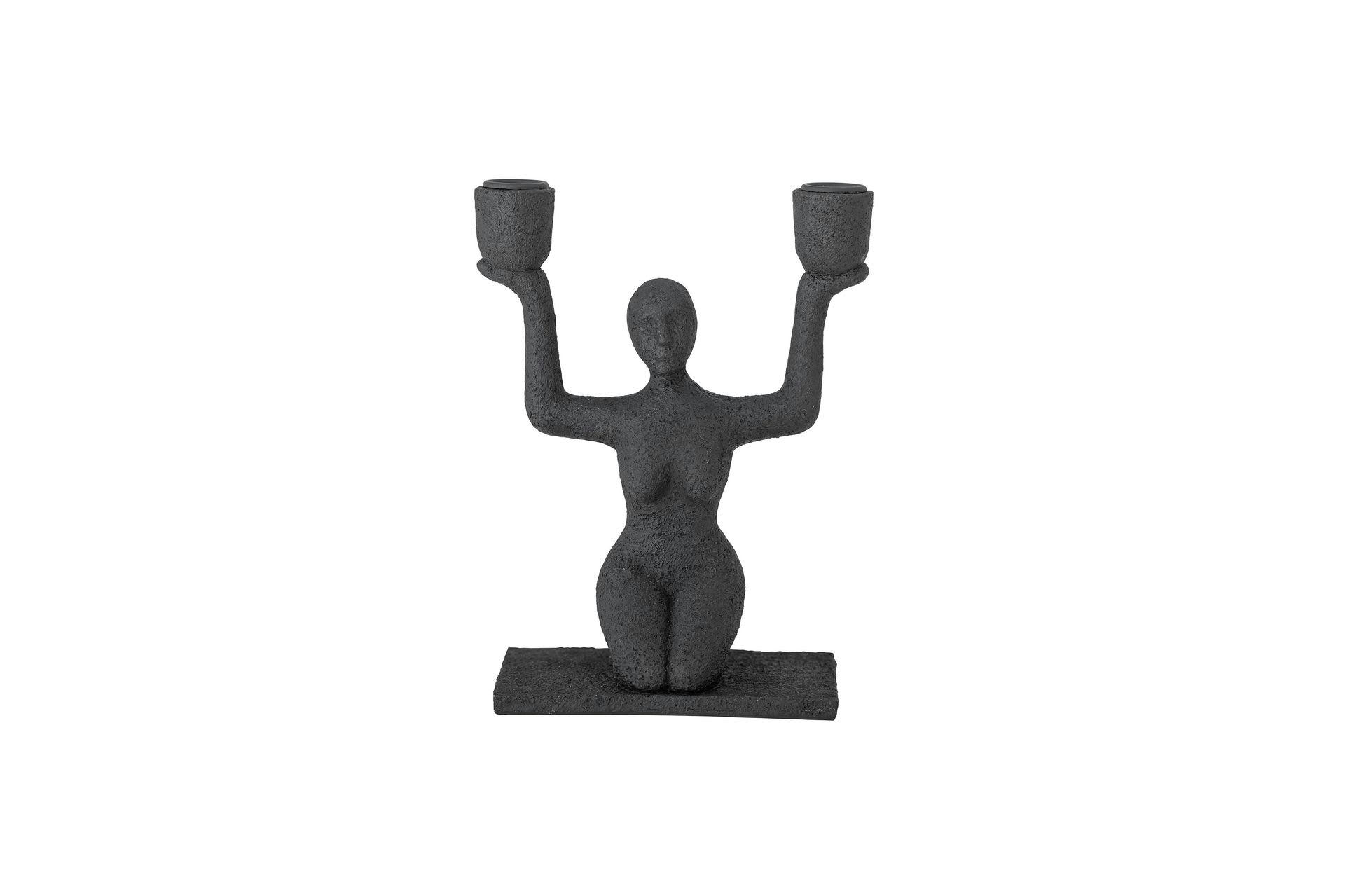 LUCIE - Bougeoir en polyrésine noir