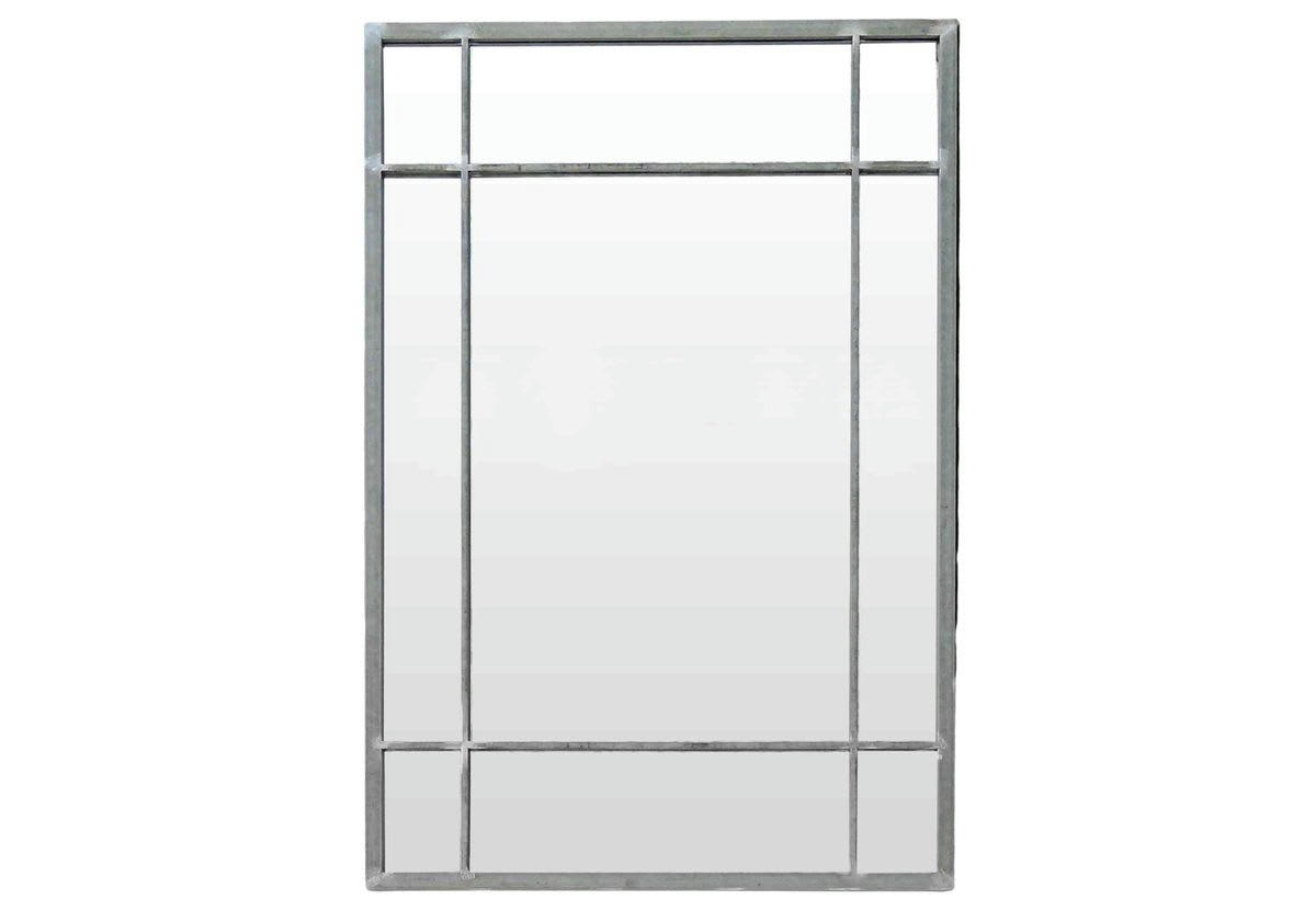 WALLIS - Miroir Art Déco en métal finition zinc - 130 x 90 cm - Wallis