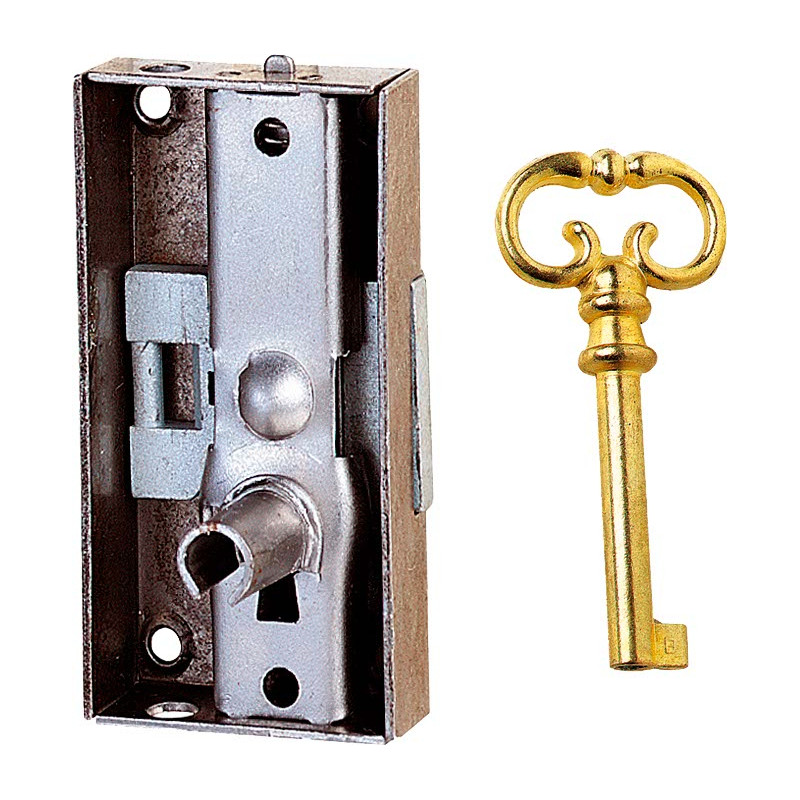 Serrure de vitrine droite 20 mm
