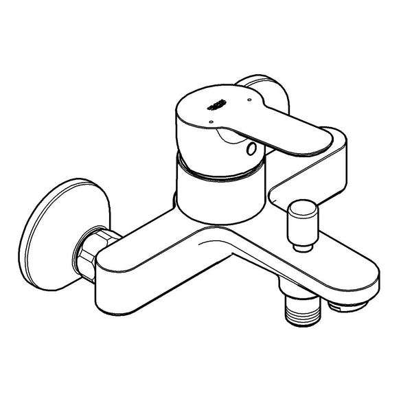 Einhand-Wannenbatterie »Start Edge«, Messing verchromt, glatt, ½