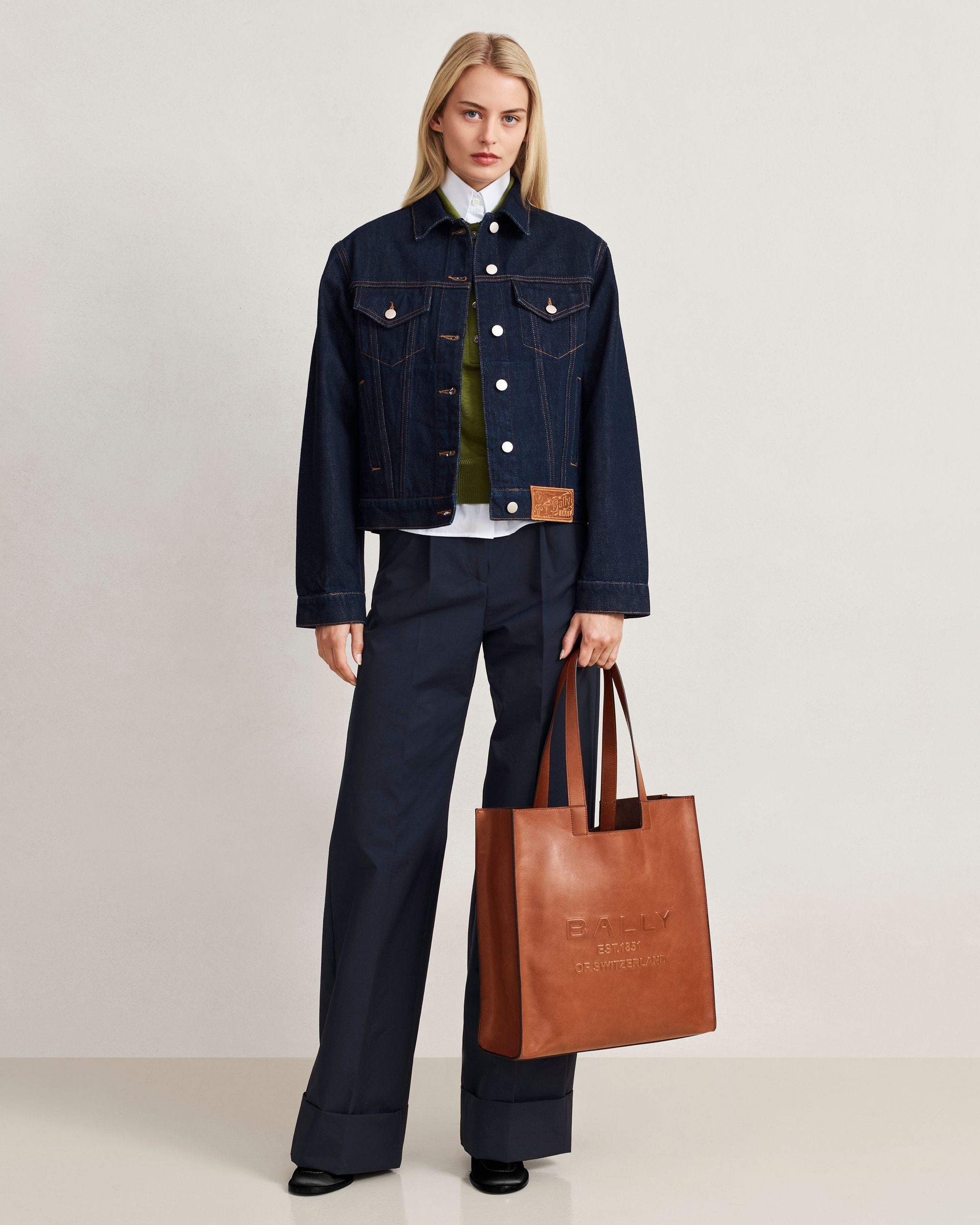 Tote Bag Easy Bally aus Leder in Amber Brown