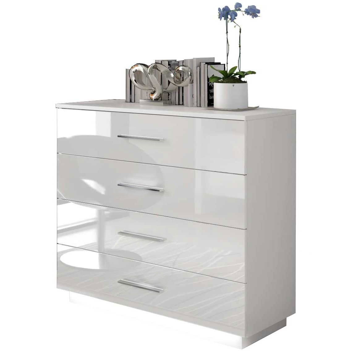 Komoda LINA z uchwytami chrom LED