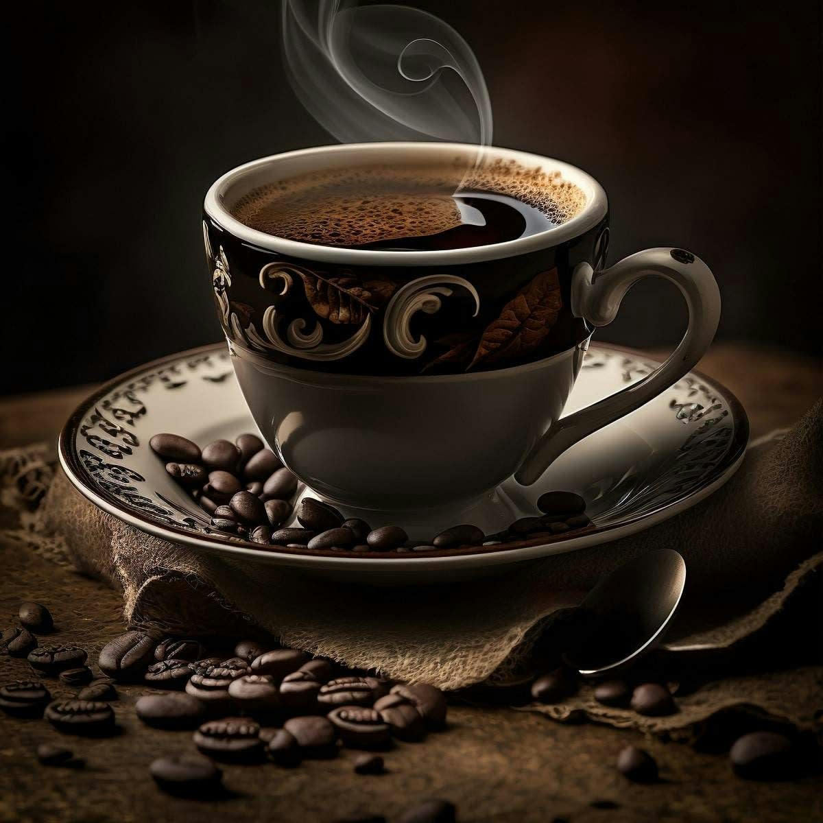 CUISINE - Tableau sur toile graines de café 45x45 cm