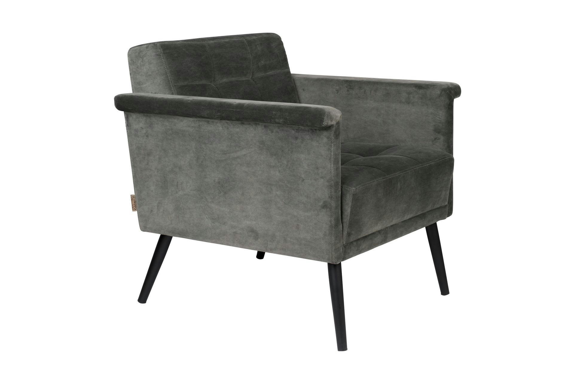SIR WILLIAM - Fauteuil en velours gris