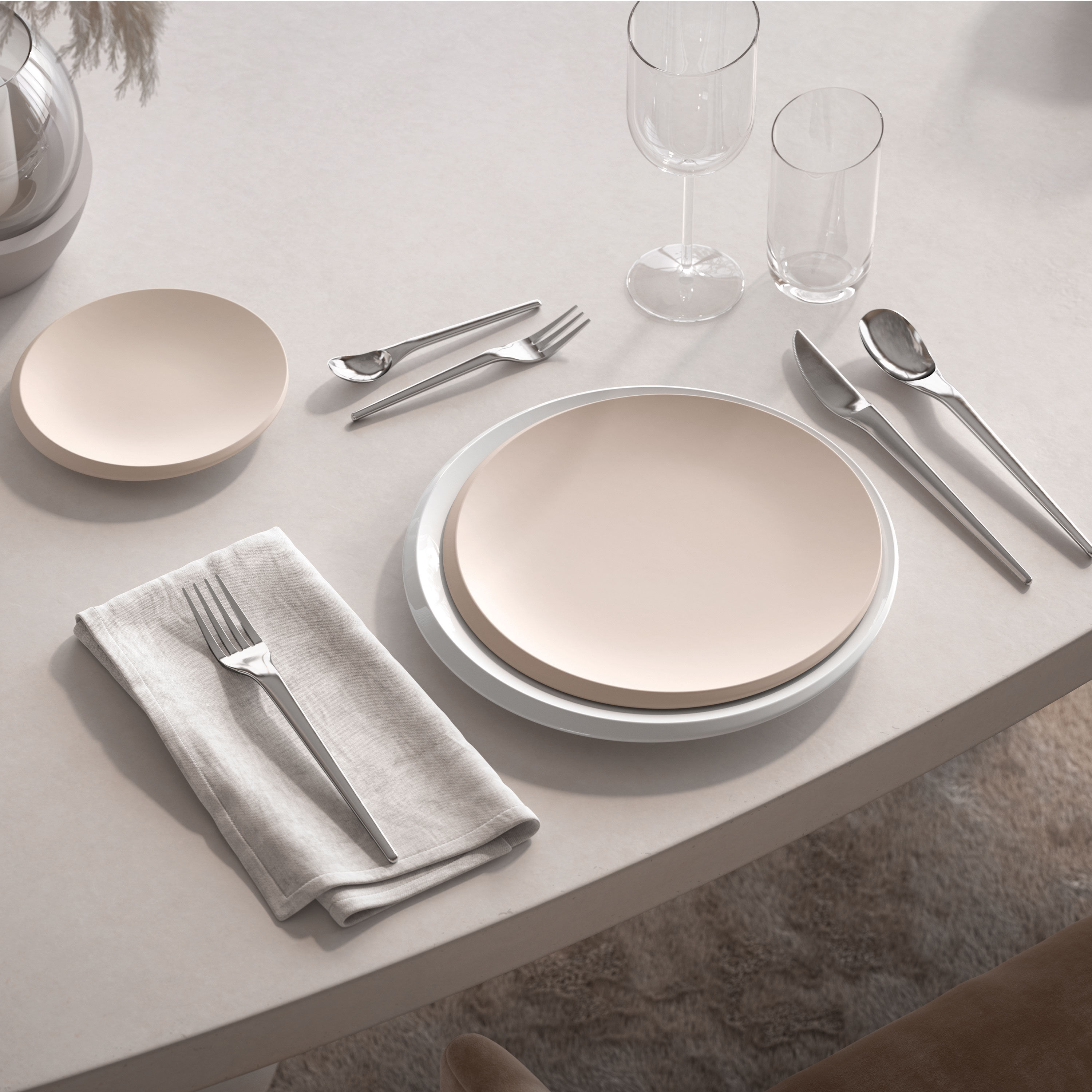 NewMoon Appetizer/ Bread Plate - Beige, 6.4'', Premium Porcelain