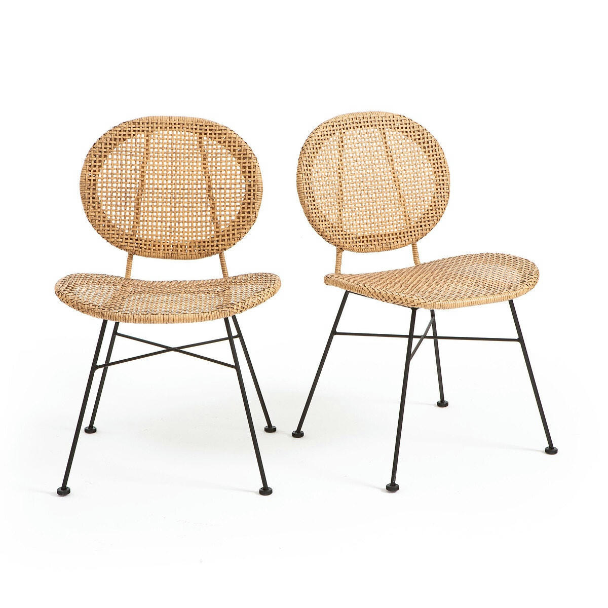 Lot de 2 chaises en résine tressée Rubis
