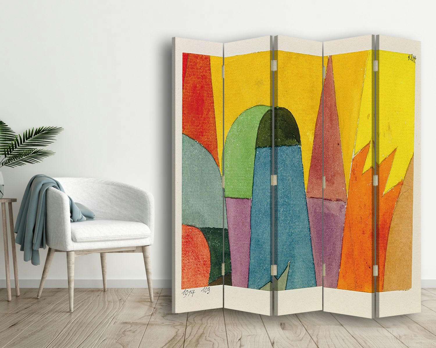 - Paravent With The Mauve Triangle - Paul Klee cm 180x170 (5 volets)