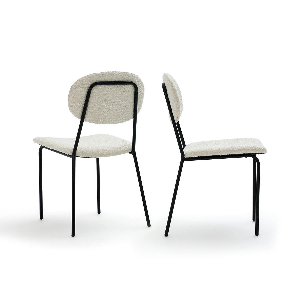 Lot de 2 chaises tissu bouclette, Orga