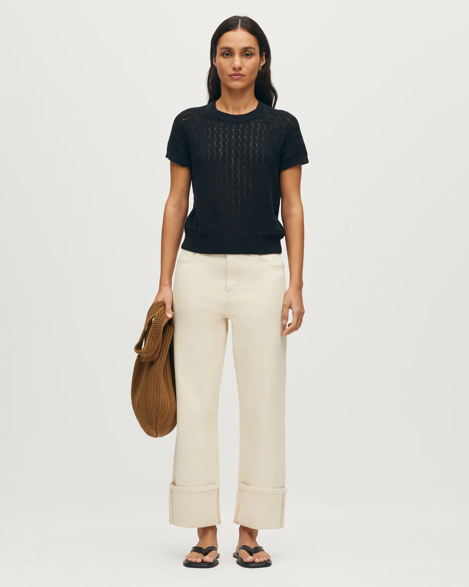 Pull manches courtes en lin