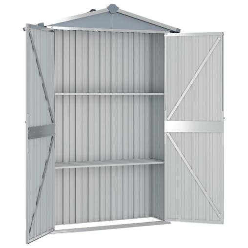 NNEVL Garden Shed Grey 107.5x46x183 cm Galvanised Steel