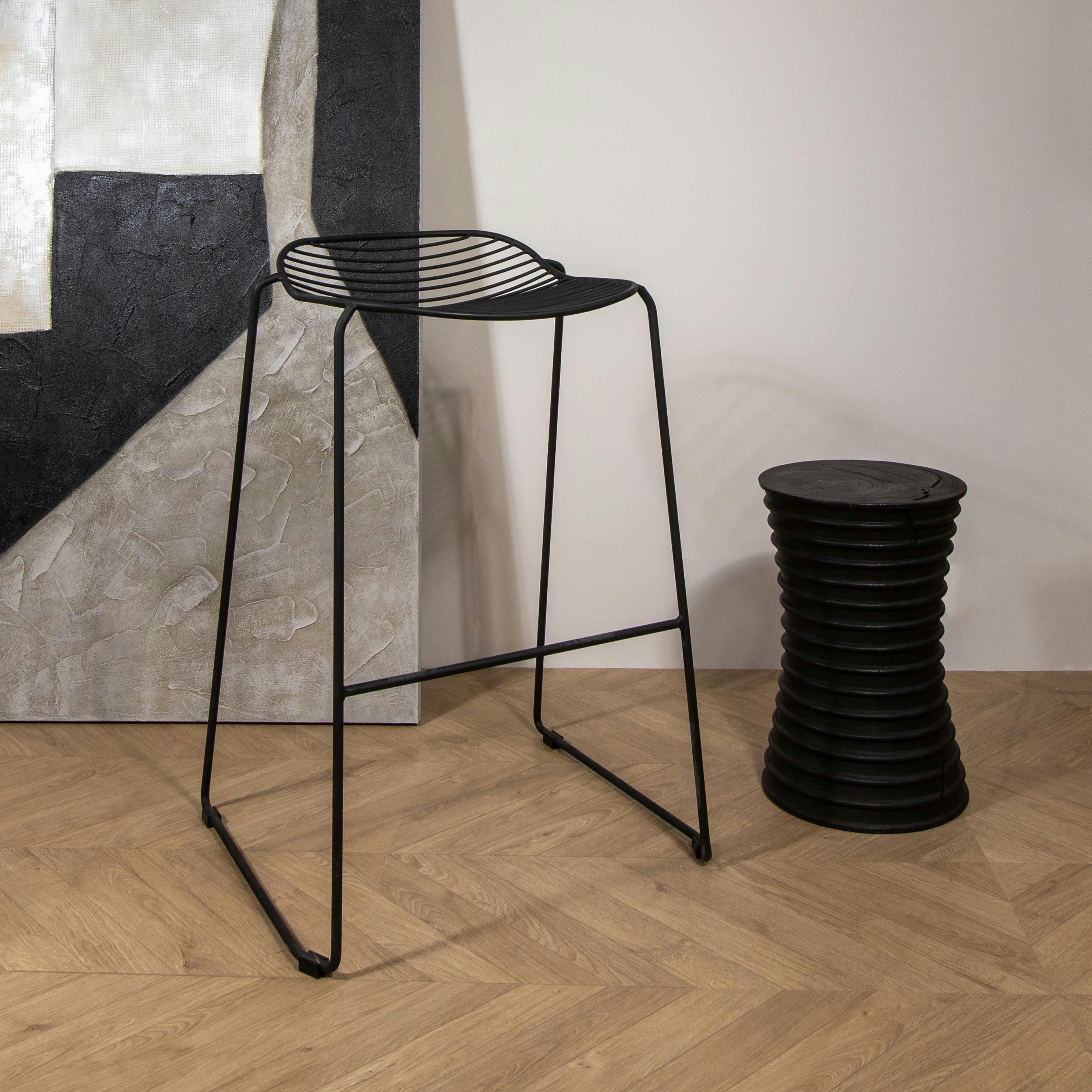 AUSTIN - Lot de 2 tabourets de bar en métal noir