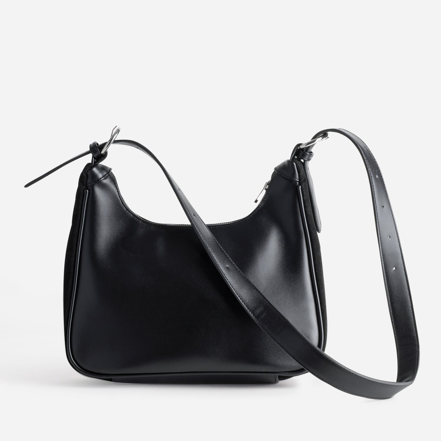 Sac besace noir bi-matière