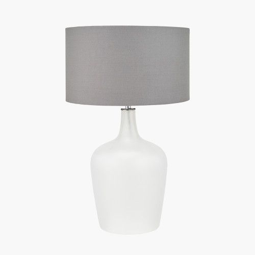 Ruma Modern Frosted White Glass Table Lamp