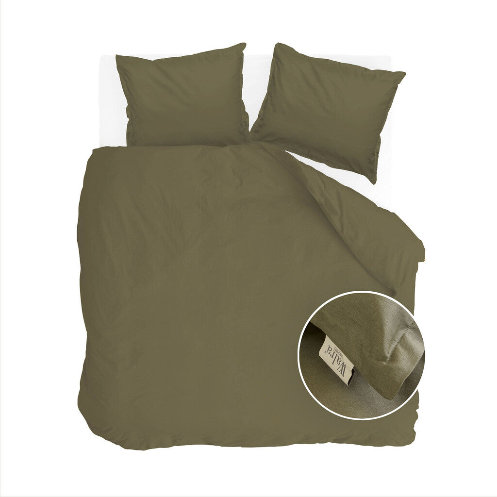 Walra - Dekbedovertrek Vintage Satin - 240x220 cm - Groen